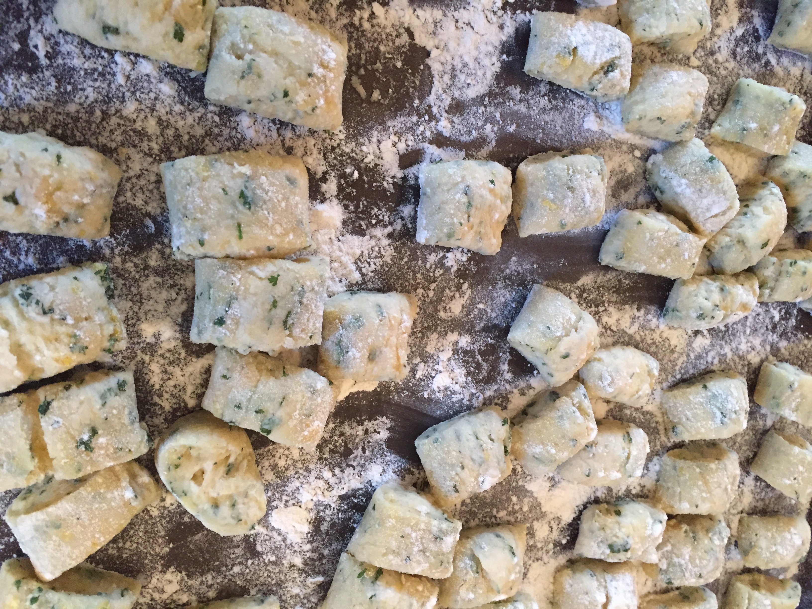 Pistachio gnocchi